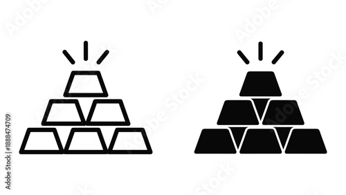 Stack of gold bars illustration on white background