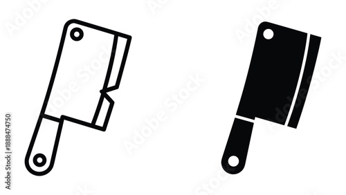 Kitchen cleaver illustration set