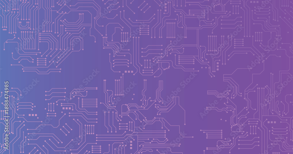 Obraz premium Background conceptual image of digital arrow on purple. Vector technology circuit board. 