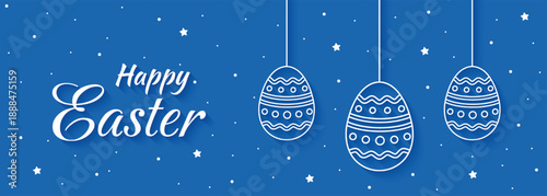Vector Happy Easter Day Banner Background
