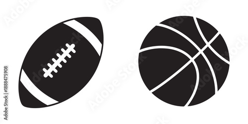 American football and basketball ball silhouette