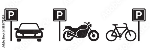 Parking signs for different vehicles