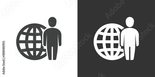 Global Recruitment Network icon. Solid glyph series icon