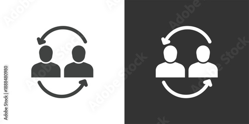 Employee Exchange or Rotation icon. Solid glyph series icon