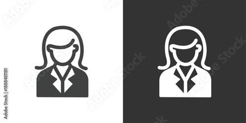 Female Employee Profile icon. Solid glyph series icon