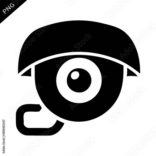 Graphic of a security camera with an eye showing in a simple design suitable for various contexts