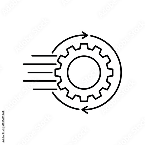 Icon a consistency standard with repeating gear cycle, isolated against a clean background.