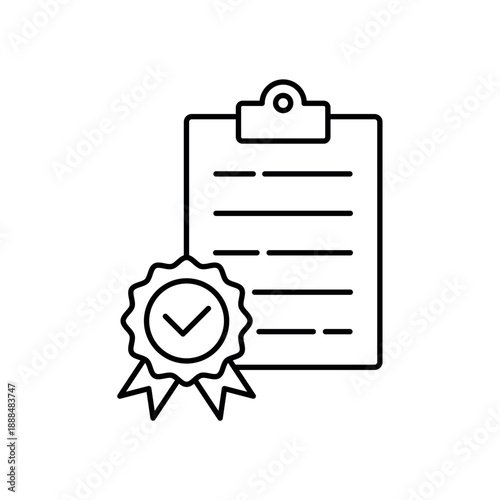 Icon a quality standard checklist and audit report, isolated against a clean background.