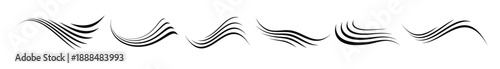 flowing wind motion line set air wave shape collection