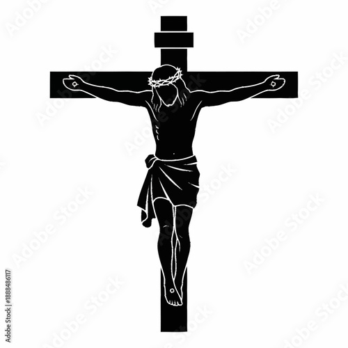 Jesus Christ Crucified on Cross Illustration.