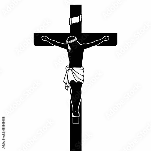 Jesus Christ Crucified on Cross Illustration.
