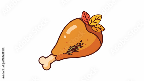 Roasted turkey leg with herbs