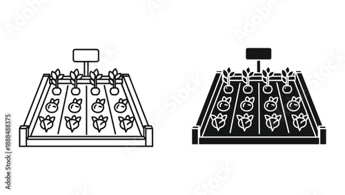 Foosball Table Vector Illustrations - Black and White Designs