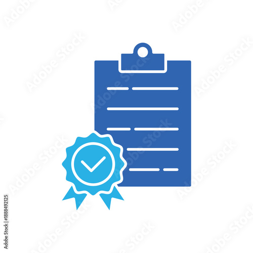Icon a quality standard checklist and audit report, isolated against a clean background.