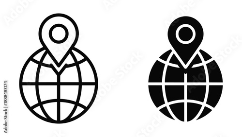 Global positioning icons set