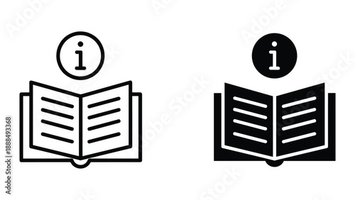 Information icon with open book illustration