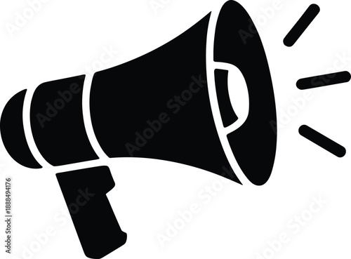 Black Megaphone Vector Illustration Transparent Background