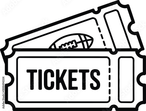 Tickets American Football Event Vector Illustration Transparent Background