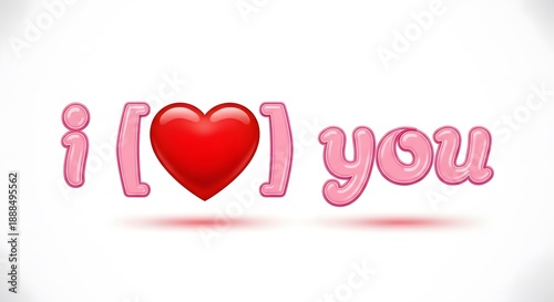 Valentine's day love heart symbol with sweet expression