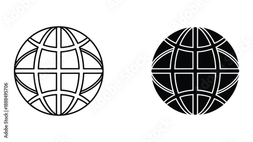 Global representation icons in black and white