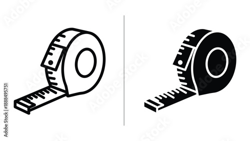 Measuring tape illustration on white background