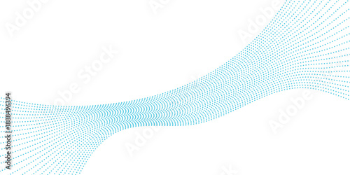 Fluid digital wave of interconnected dots creating a dynamic and modern abstract background. blue wave dotted lines symbol. vector illustration.