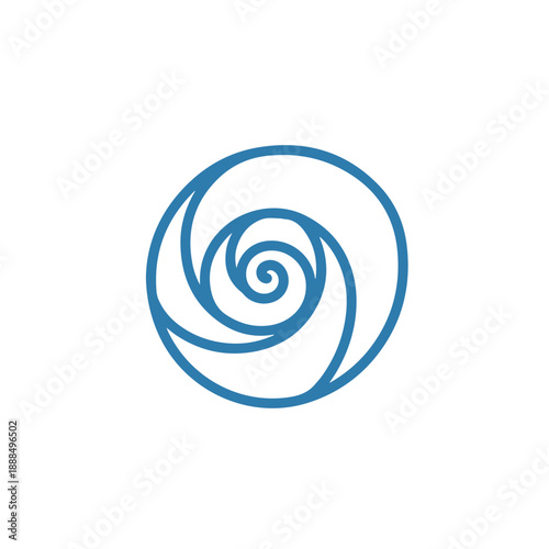 Blue Spiral Abstract Shape