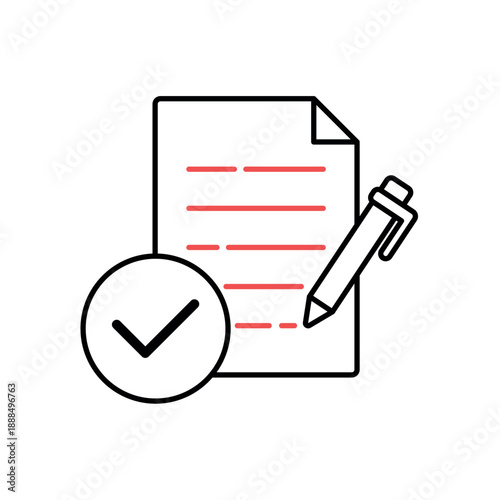 Icon a formal documentation and legal contract signing, isolated against a clean background.