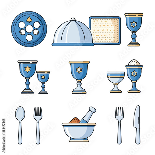 Tableware and Barware Set with Mortar and Pestle