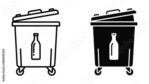 Recycling bin with plastic bottle inside