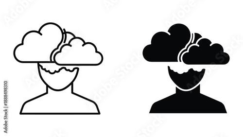 Person with cloudy mind representing confusion or uncertainty