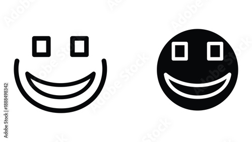 Simple black smiley faces on white background