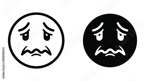 Angry face emoticon icon set