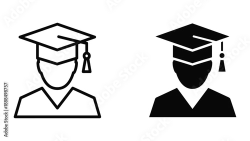 Graduate student icon set