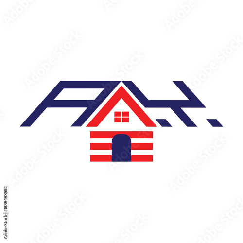 Modern abstract real estate logo with creative roof letter house icon for property construction branding and business identity