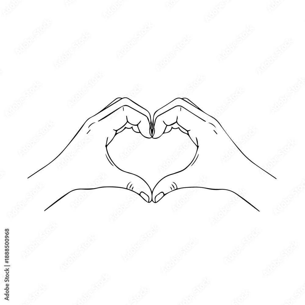 Obraz premium Hands forming a heart shape Vector
