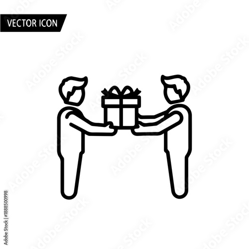 Two hands holding a gift box Vector