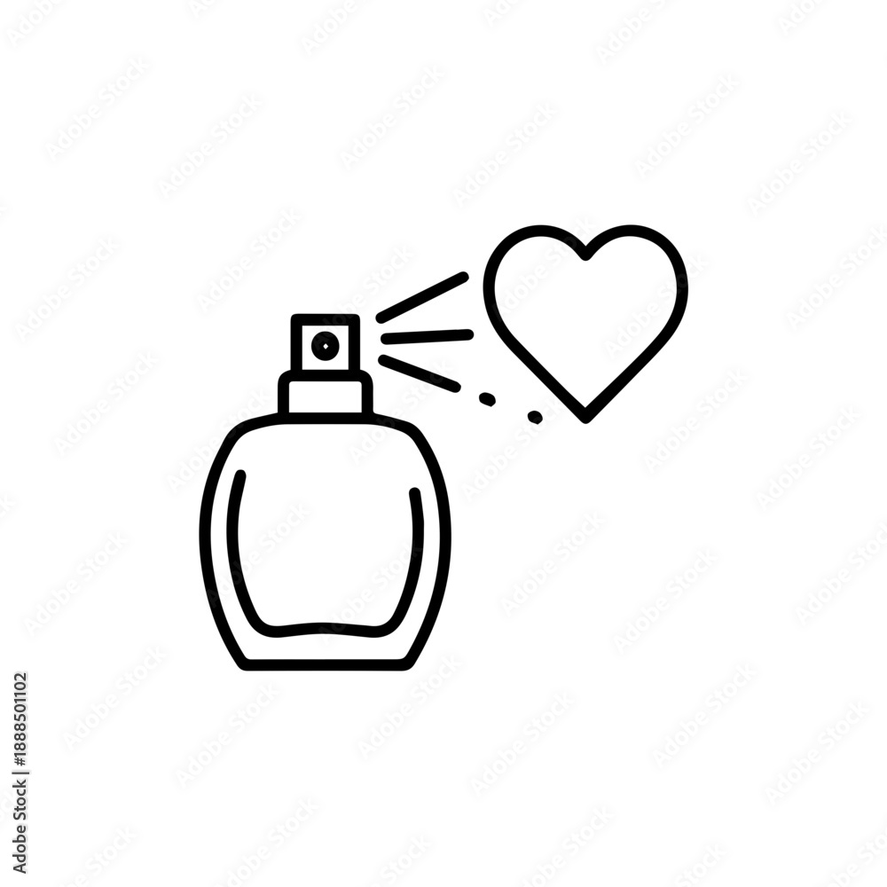 Obraz premium Perfume bottle spraying scent Vector