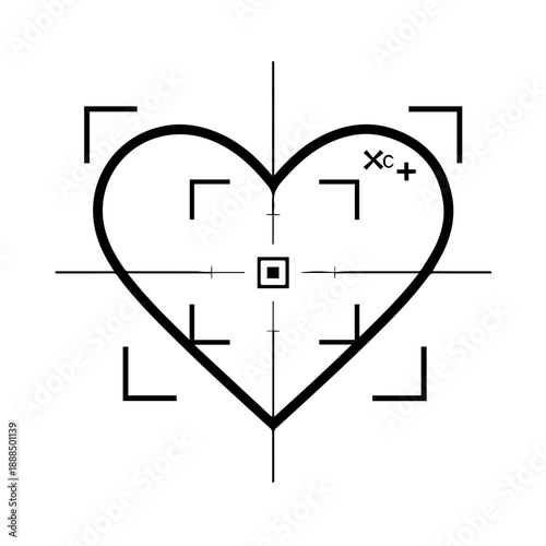 Targeted heart icon Vector