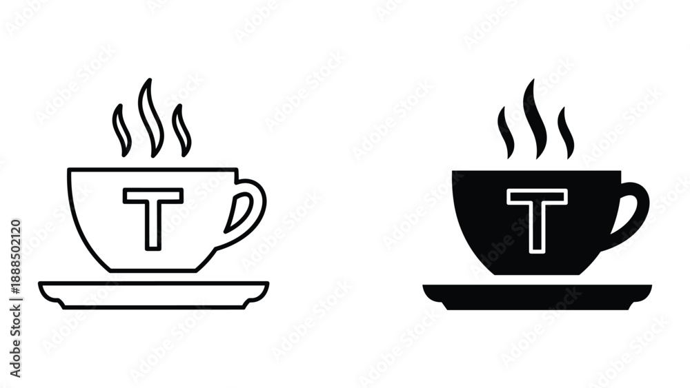 Obraz premium Hot tea cups with steam rising
