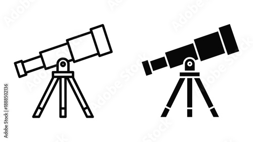 Telescope illustration on white background