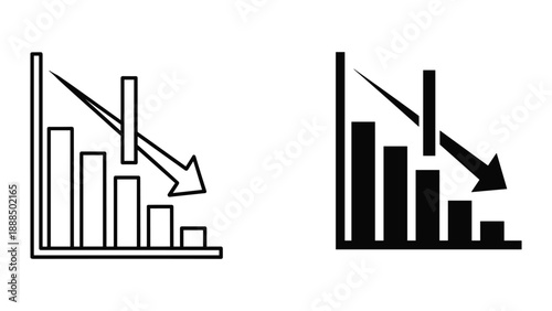 Declining trend illustrated in bar graphs
