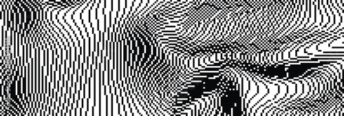  dithered curved wavy texture black pixelated glitch lines