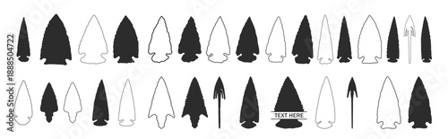 indian arrowhead silhouette art white background