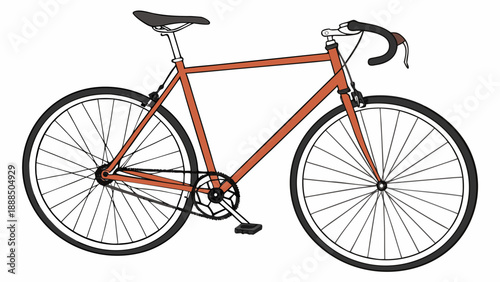 Illustration of a Stylish Orange Road Bike.