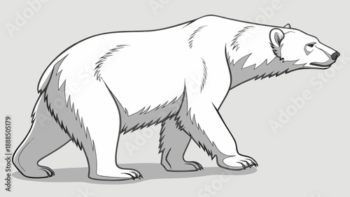 Majestic Polar Bear Illustration A Detailed Vector Image.