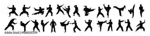 karate silhouette of martial arts vector illustration 