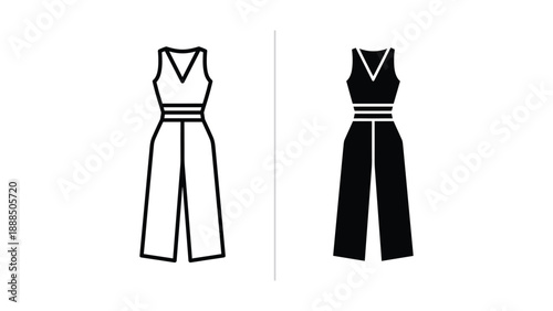 Fashionable jumpsuit illustration for design