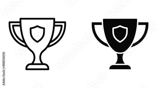 Trophy icon with shield symbolizing achievement and security