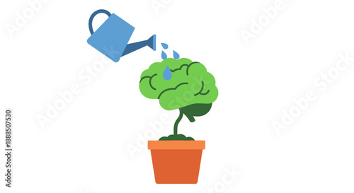 Nurturing the mind A conceptual illustration depicting the continuous growth and development of intelligence through learning and education